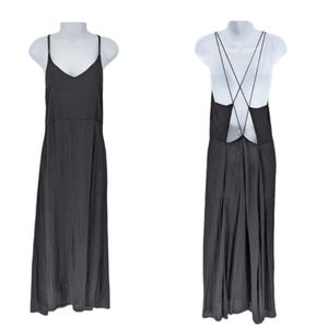 Zara Black Midi Backless Dress Size Small